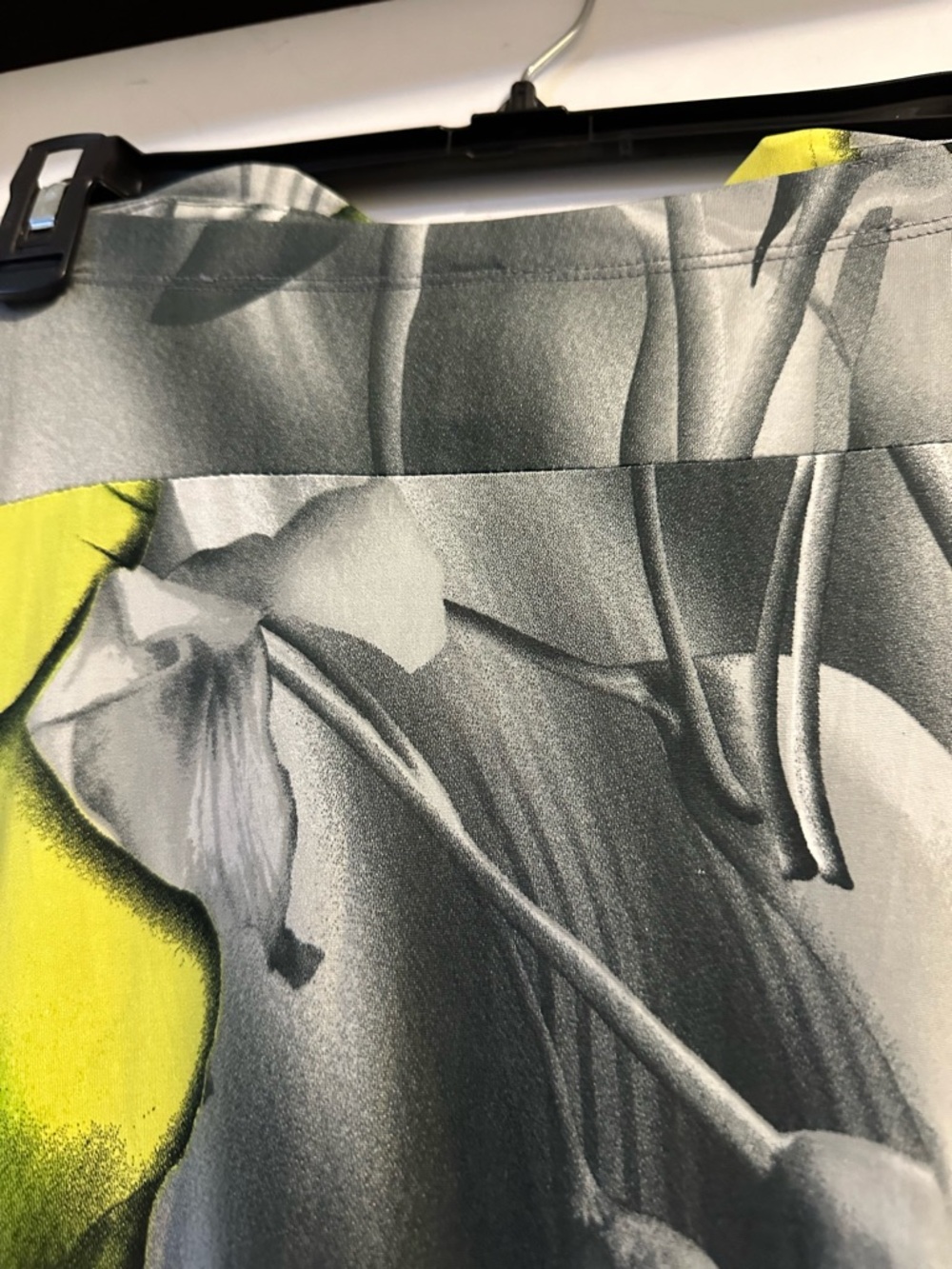 Abstract Floral Print dress in Gray and Yellow